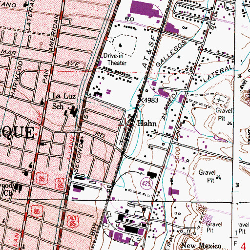 Topographic Map of Hahn, NM