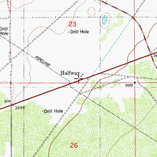 Topographic Map of Halfway, NM