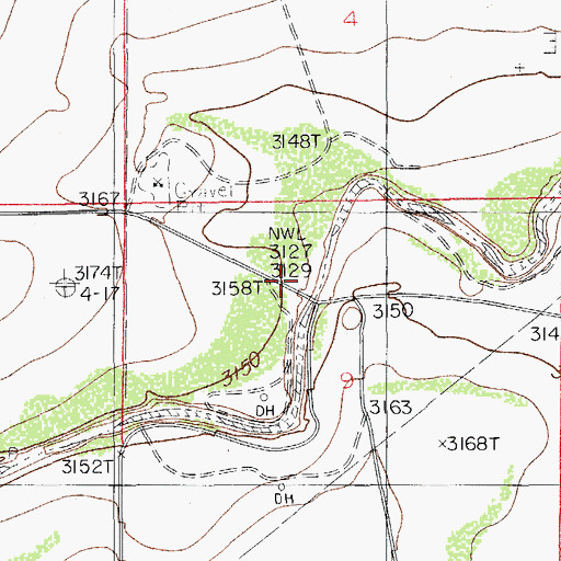 Topographic Map of Harkey Crossing, NM