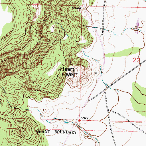 Topographic Map of Heart Peak, NM