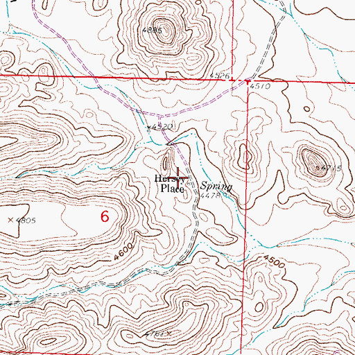 Topographic Map of Hersey Place, NM
