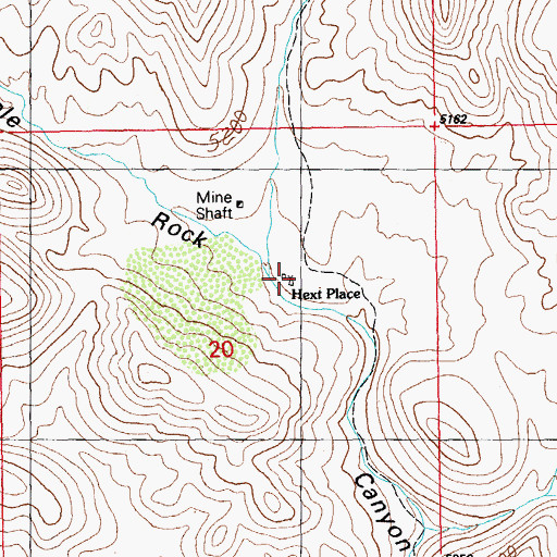 Topographic Map of Hext Place, NM