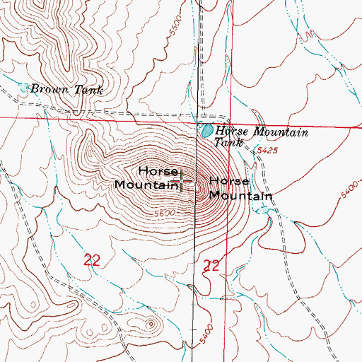 Topographic Map of Horse Mountain, NM