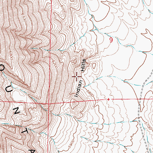 Topographic Map of Indian Hills, NM