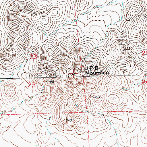 Topographic Map of J P B Mountain, NM