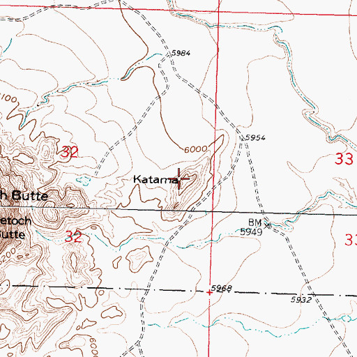 Topographic Map of Katama, NM