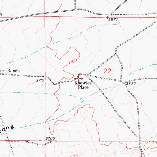 Topographic Map of Knowles Place, NM