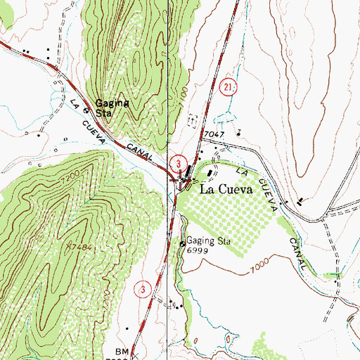 Topographic Map of La Cueva, NM