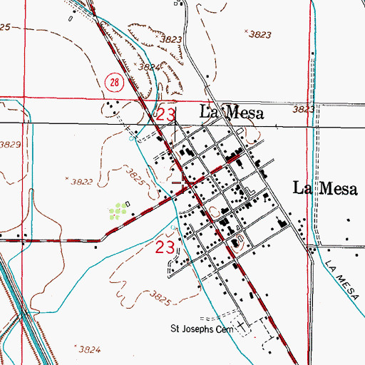 Topographic Map of La Mesa, NM