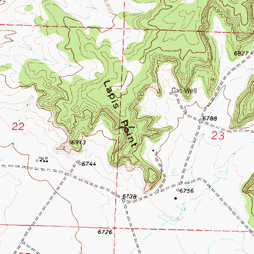 Topographic Map of Lapis Point, NM