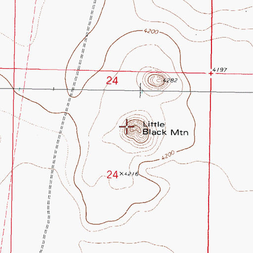 Topographic Map of Little Black Mountain, NM
