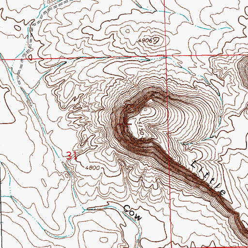 Topographic Map of Little Grandmother Mountain, NM