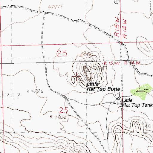 Topographic Map of Little Top Hat Butte, NM