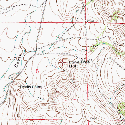 Topographic Map of Lone Tree Hill, NM