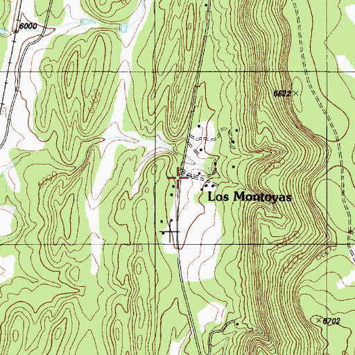 Topographic Map of Los Montoyas, NM