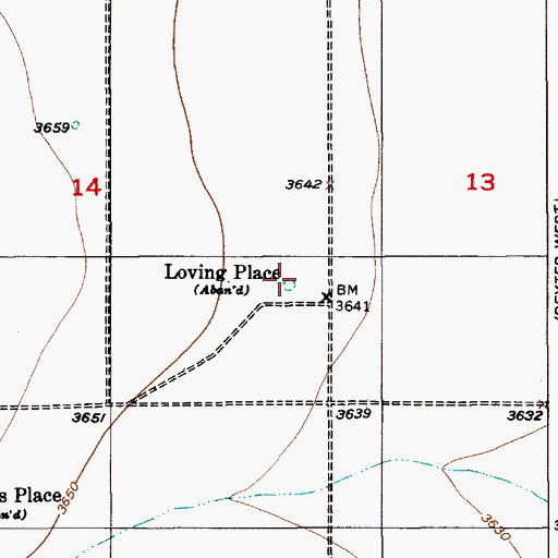 Topographic Map of Loving Place (historical), NM