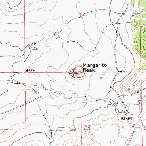 Topographic Map of Margarito Peak, NM