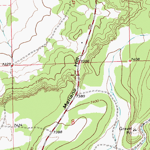 Topographic Map of Mariano Hill, NM