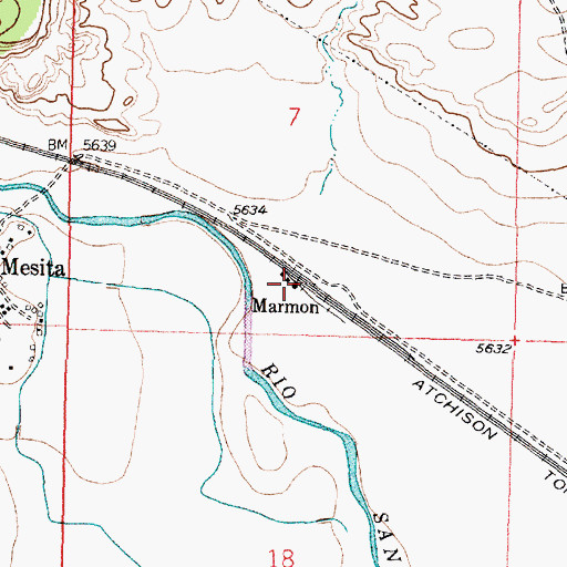 Topographic Map of Marmon, NM