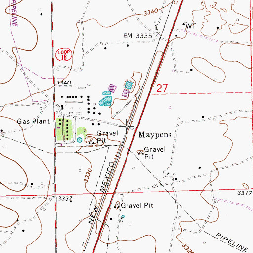 Topographic Map of Maypens, NM