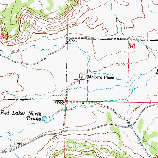 Topographic Map of McCord Place, NM
