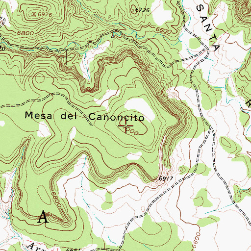 Topographic Map of Mesa de Caoncito, NM