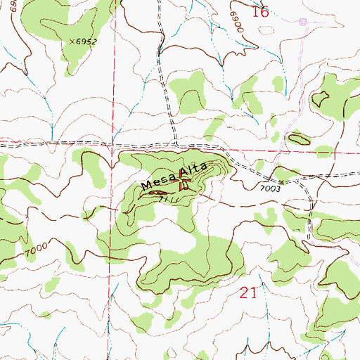 Topographic Map of Mesa Alta, NM