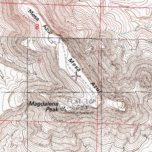 Topographic Map of Mesa Azur, NM