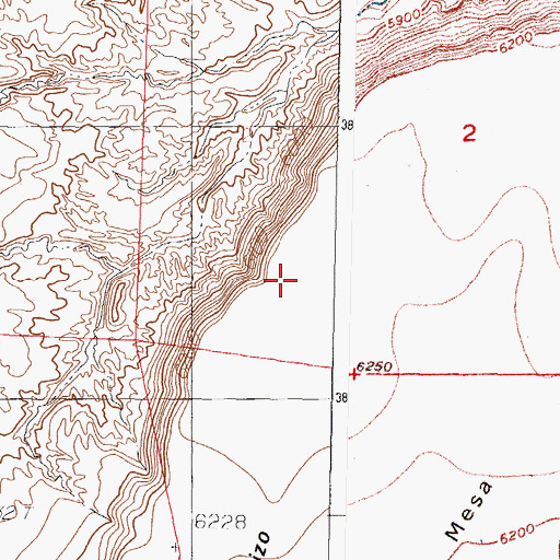 Topographic Map of Mesa Carrizo, NM