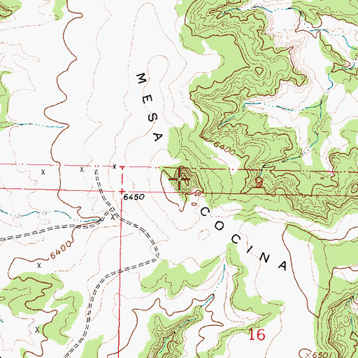 Topographic Map of Mesa Cocina, NM
