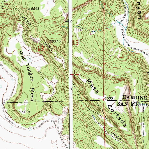 Topographic Map of Mesa Cortada, NM