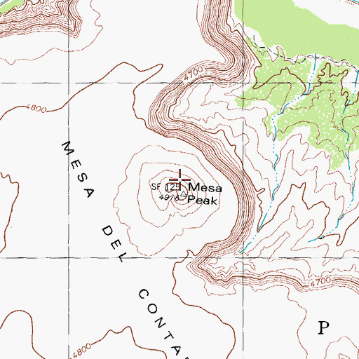 Topographic Map of Mesa Peak, NM