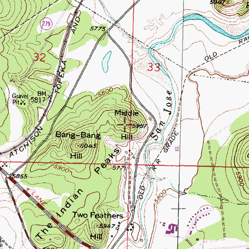 Topographic Map of Middle Hill, NM