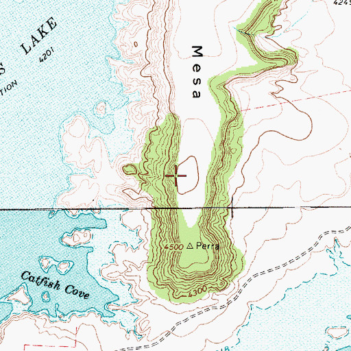 Topographic Map of Minese Mesa, NM