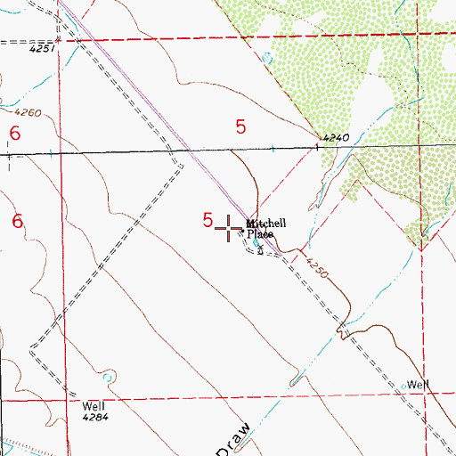 Topographic Map of Mitchell Place, NM