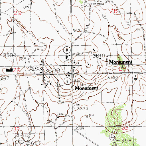 Topographic Map of Monument, NM