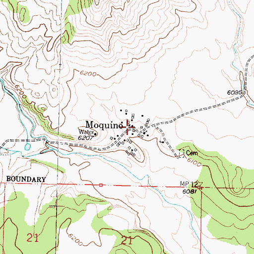 Topographic Map of Moquino, NM