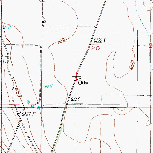 Topographic Map of Otto, NM