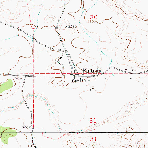 Topographic Map of Pintada, NM