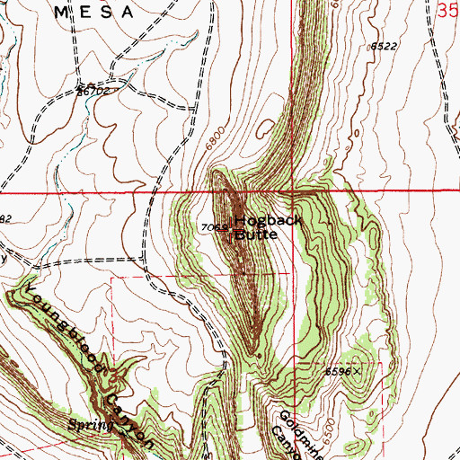 Topographic Map of Point of Rocks Mesa, NM