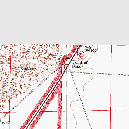Topographic Map of Point of Sands, NM