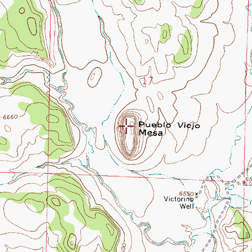 Topographic Map of Pueblo Viejo Mesa, NM
