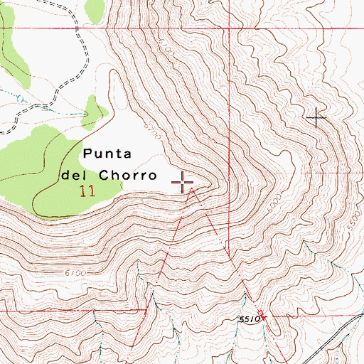 Topographic Map of Punta del Chorro, NM