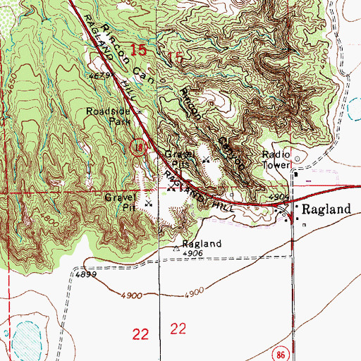 Topographic Map of Ragland Hill, NM