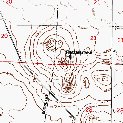Topographic Map of Rattlesnake Hill, NM