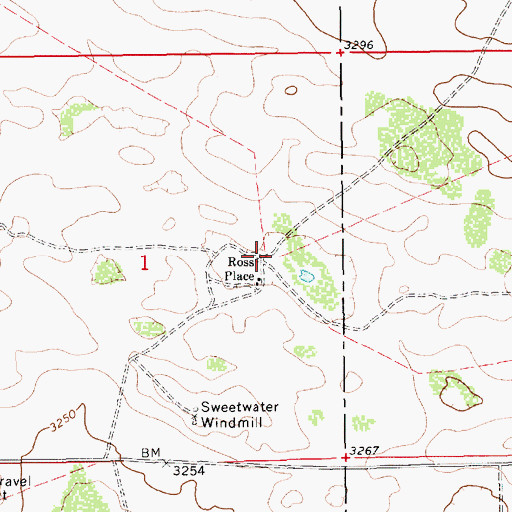 Topographic Map of Ross Place, NM
