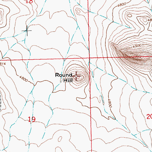 Topographic Map of Round Hill, NM