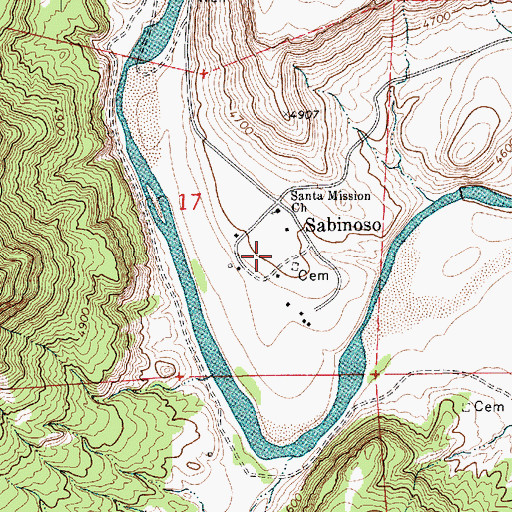 Topographic Map of Sabinoso, NM