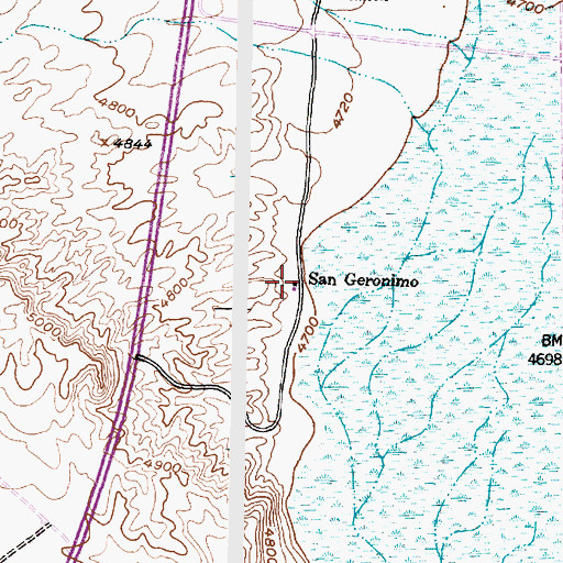 Topographic Map of San Geronimo, NM