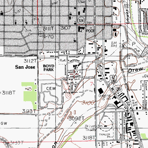 Topographic Map of San Jose, NM